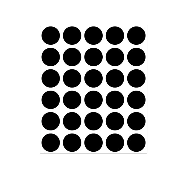 Nevs 3/4" Color Coding Dots Black - Sheet Form DOT-34M Black - main